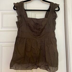 100% COTTON TANK WITH ROSE EMBROIDERY